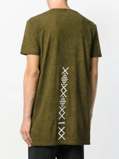 Shop Newams Longline T-shirt - Green