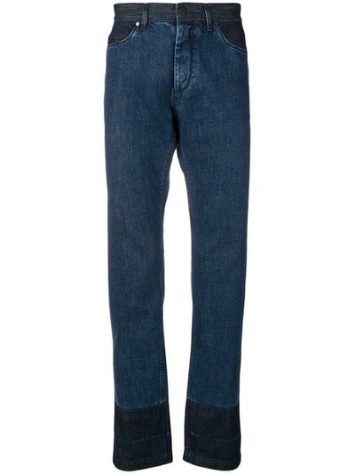 Shop Lanvin Contrast Jeans In Blue