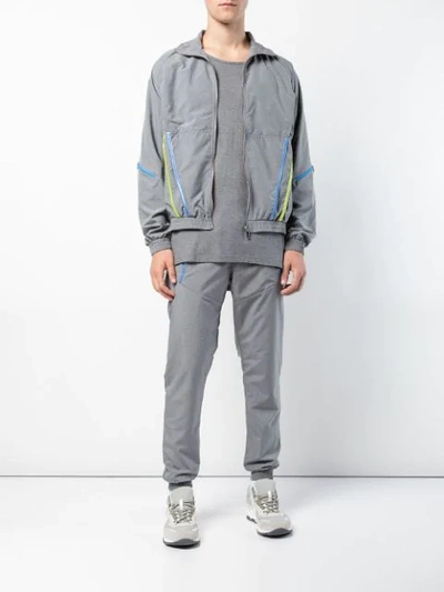 Shop Cottweiler Stripped Pockets Wind Breaker In Grey