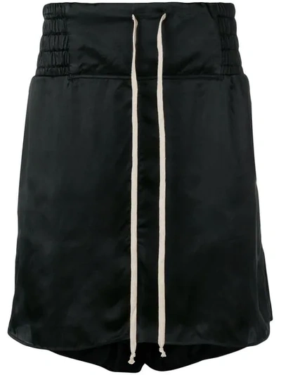Shop Rick Owens High Low Track Shorts In Black