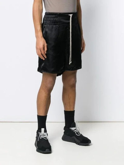 Shop Rick Owens High Low Track Shorts In Black