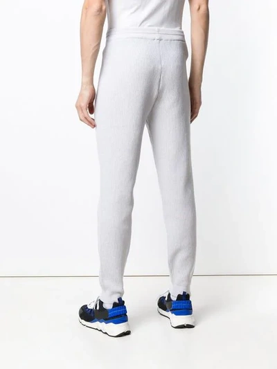 Shop Kenzo High Waisted Logo Track Trousers In Grey