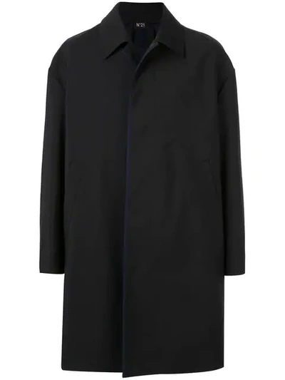Shop N°21 Plain Car Coat In Black