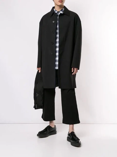 Shop N°21 Plain Car Coat In Black