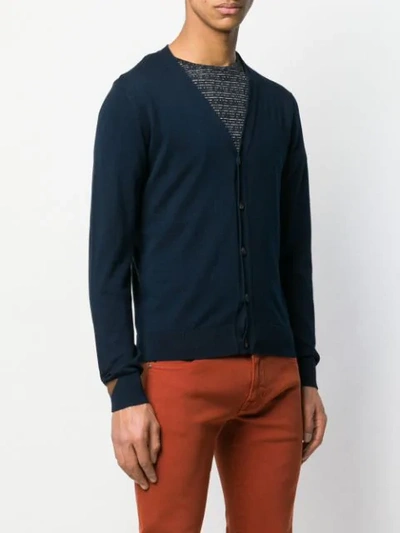 Shop Etro Fitted Cardigan In Blue