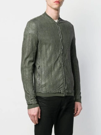 Shop Salvatore Santoro Perforated Bomber Jacket In Green