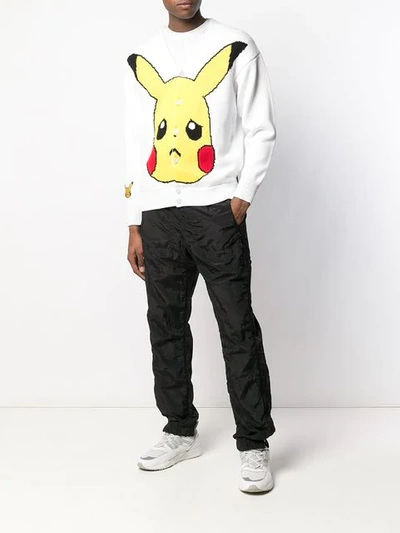 Shop Gcds Pikachu Intarsia Cardigan In White