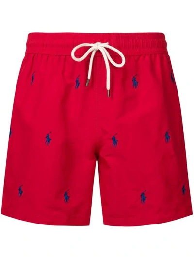 Shop Polo Ralph Lauren Red Swimming Shorts