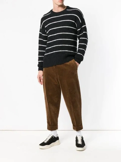 Shop Ami Alexandre Mattiussi Striped Oversized Sweater In Black