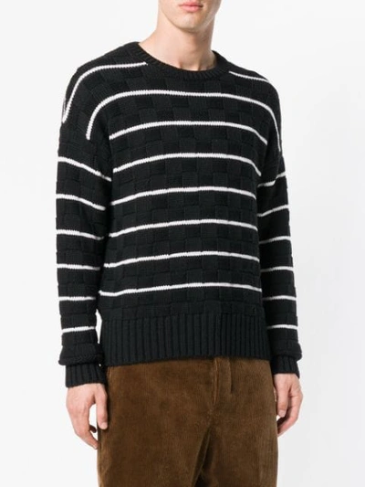Shop Ami Alexandre Mattiussi Striped Oversized Sweater In Black