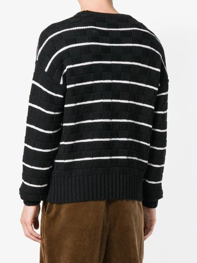Shop Ami Alexandre Mattiussi Striped Oversized Sweater In Black