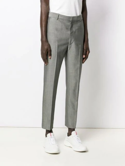 Shop Alexander Mcqueen Straight-leg Tailored Trousers - Grey