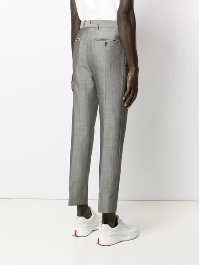 Shop Alexander Mcqueen Straight-leg Tailored Trousers - Grey