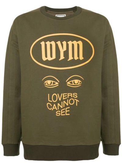 Shop Wooyoungmi Logo Print Sweatshirt - Green