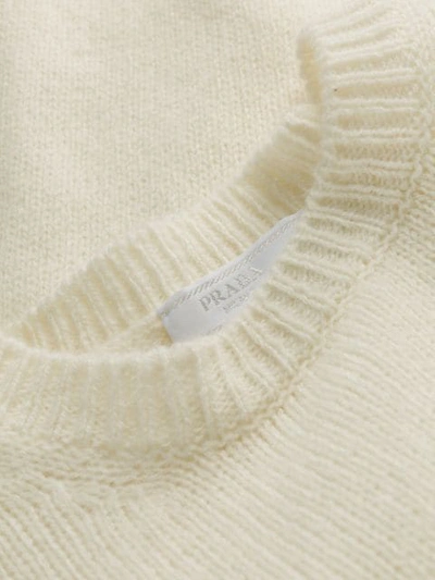 Shop Prada Crew Neck Sweater In White