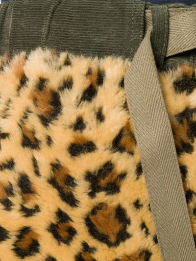 Shop Sacai Faux Fur Leopard Shorts In Brown
