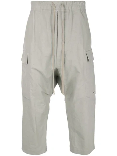 Shop Rick Owens Cropped Cargo Trousers In Neutrals