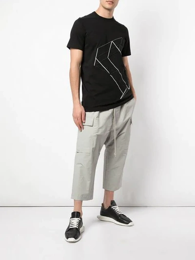 Shop Rick Owens Cropped Cargo Trousers In Neutrals