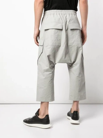 Shop Rick Owens Cropped Cargo Trousers In Neutrals