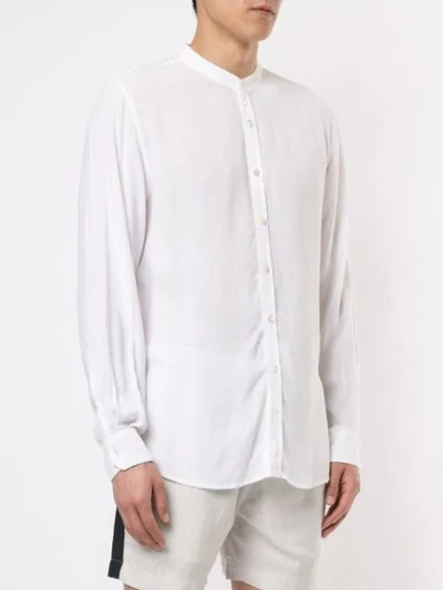 Shop Venroy Grandad Collar Shirt In White