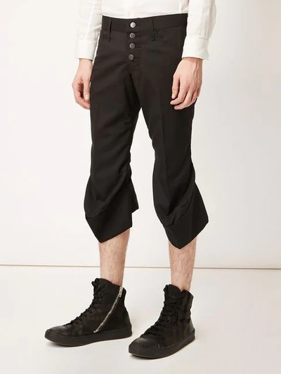 Christopher Nemeth Flared Hem Cropped Trousers In Black