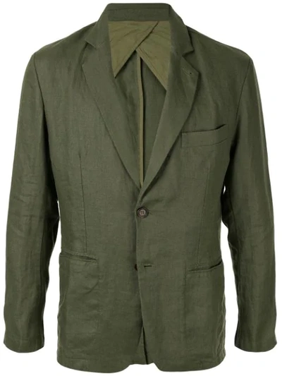 Shop Venroy Fitted Crumpled Blazer In Green