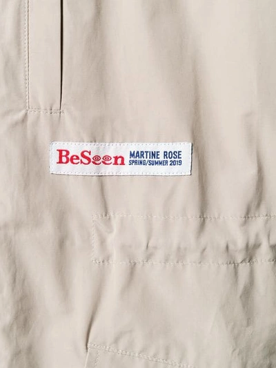 Shop Martine Rose Hooded Padded Parka Jacket In Neutrals
