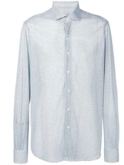 Shop Orian Amoeba Print Shirt In White