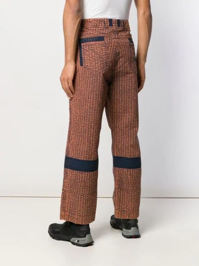 Shop Craig Green Contrast Panel Trousers In Brown