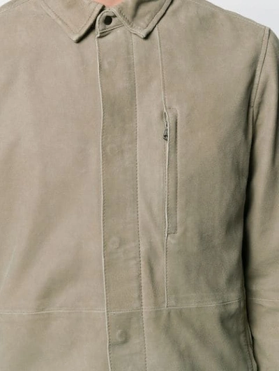 Shop John Varvatos Pointed Collar Jacket In Neutrals