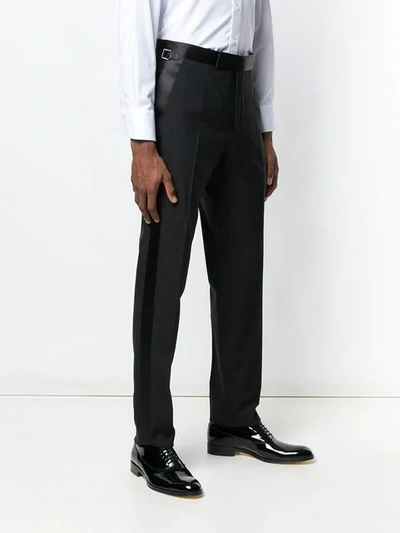 Shop Tom Ford Tuxedo Trousers In Black