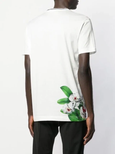 Shop Dolce & Gabbana Orchid-print T-shirt In White