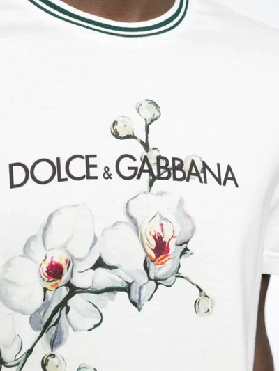 Shop Dolce & Gabbana Orchid-print T-shirt In White