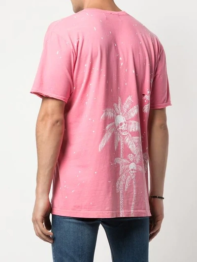 Shop Domrebel Skull Palm Print T-shirt In Pink