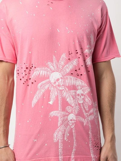 Shop Domrebel Skull Palm Print T-shirt In Pink