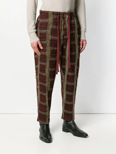Shop Uma Wang Cropped Tapered Trousers In Brown