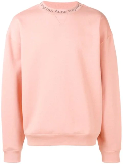 Acne Studios Flogho Sweatshirt In 418-pale Pink | ModeSens