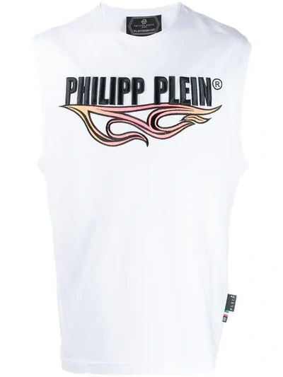 PHILIPP PLEIN OVER FLAME TANK TOP - 白色