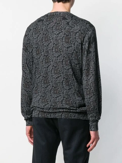 Shop Etro Pullover Mit Paisley-print - Grau In Grey