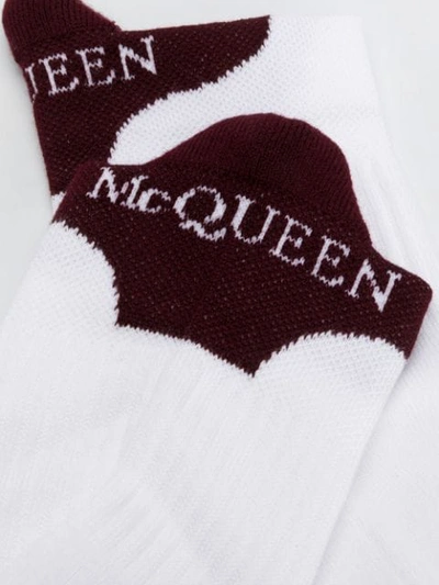 Shop Alexander Mcqueen Sneaker-style Knit Socks In White