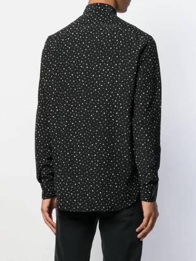Shop Saint Laurent Polka-dot Shirt In Black