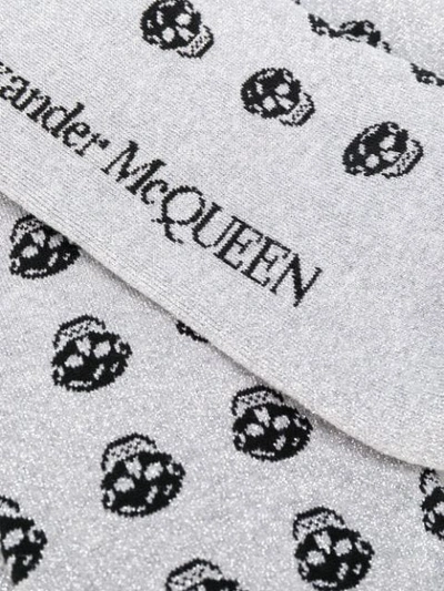 Shop Alexander Mcqueen Jacquard Skull Socks In Grey