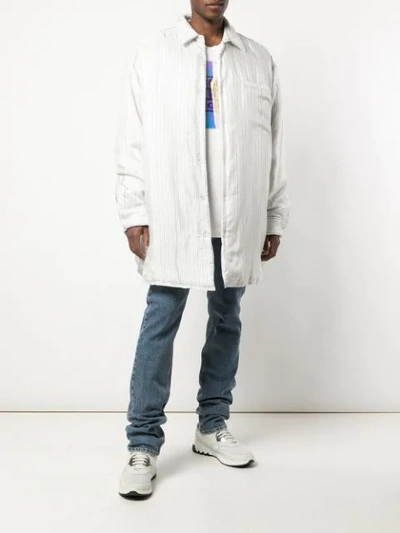 Shop Maison Margiela Oversized Padded Shirt In White