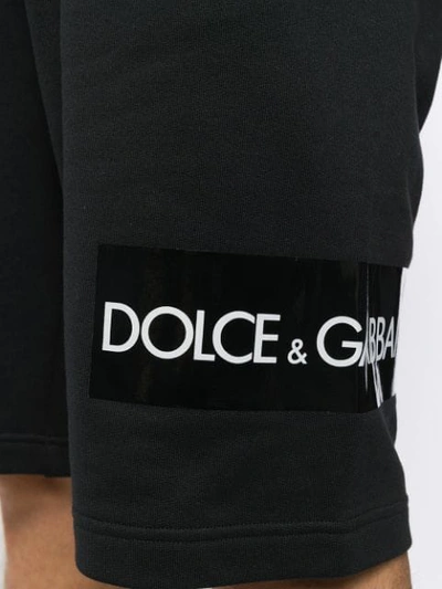 Shop Dolce & Gabbana Logo Print Bermuda Shorts In Black