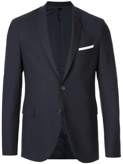 Shop Neil Barrett Pocket Square Blazer In Black