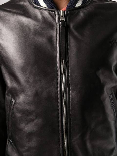 Jw Anderson Striped Trim Bomber Jacket In Black | ModeSens