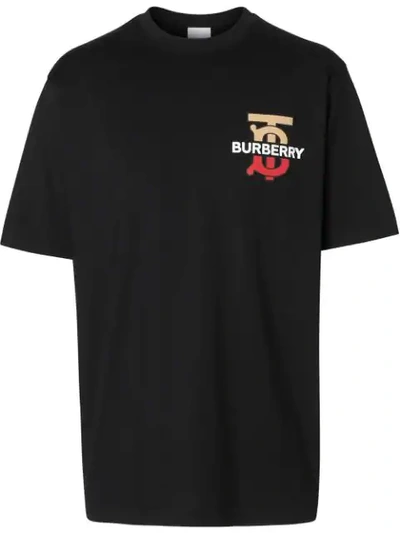 Shop Burberry Monogram Motif T In A1189 Black