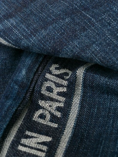 Shop Balmain Logo-stripe Skinny Jeans In Blue