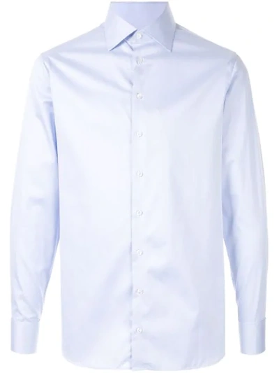 Shop Giorgio Armani Classic Plain Shirt In Blue