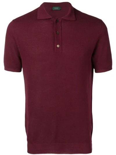 Shop Zanone Geripptes Poloshirt - Rot In Red